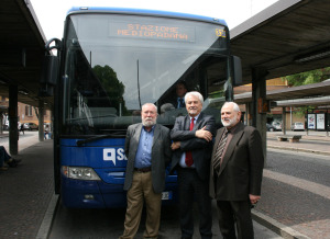 Pietro Odorici (Presidente ed Amministratore Delegato di Seta), Gabriele Giacobazzi (Assessore alla Mobilità Comune di Modena) e Maurizio Maletti (Amministratore unico Agenzia per la Mobilità di Modena).