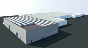 Il rendering del nuovo stabilimento